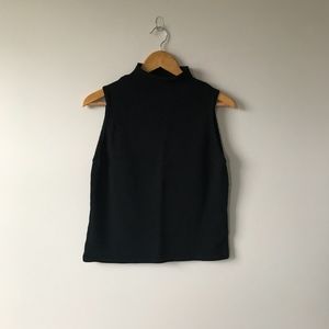 Loft Sleeveless Black Roll Neck Sweater Large